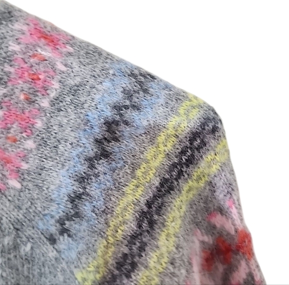 Athleta Vintage Fair Isle Lambs Wool-Angora Sweater – Size Large, Soft & Cozy - Picture 3 of 5